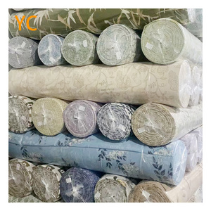 Floral Cheap Stock Lot Jacquard Fabric Clearance Drape Home Deco Curtain Textile Polyester Living Room