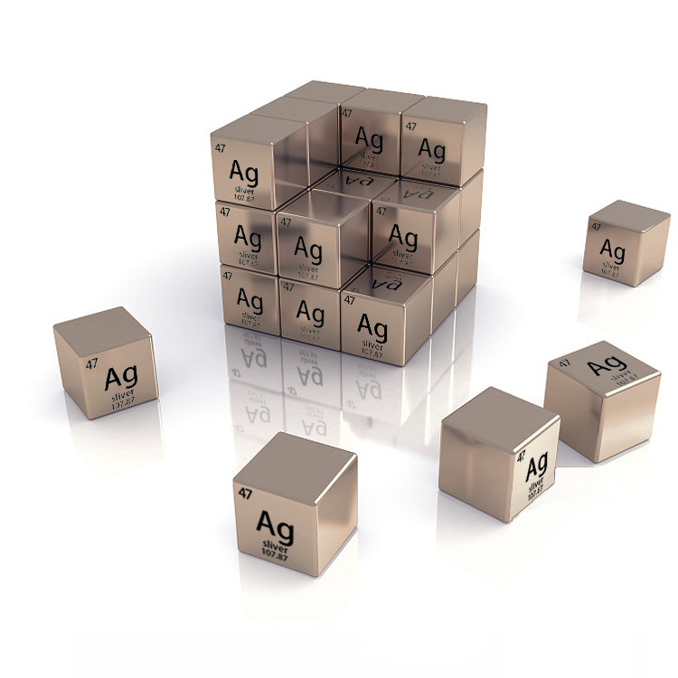 Low Price Metal Element Cubes Ag Silver Cube 1 Inch Periodic Table Format High Purity 99.99%