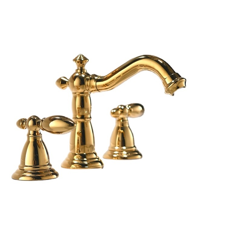 Bathroom split type three-hole copper basin faucet, bathroom hot and cold mixing bathtub faucet