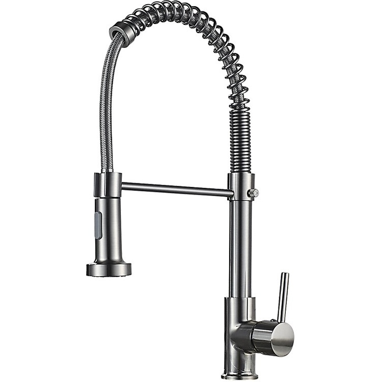 2022new fashion simple design kitchen sink tap faucet pull out kitchen faucets black gold with pull down sprayer