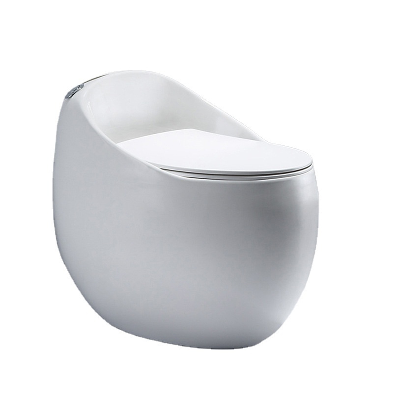 Egg-shaped siphon jet toilet flushing mute small apartment household toilet