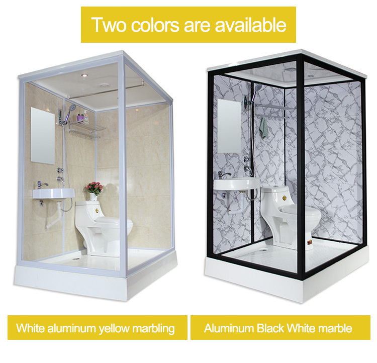 toilet room and shower portable toilet and tempered glass clean room stainless steel air shower