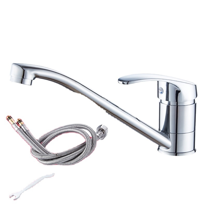 Vegetable basin sink faucet long mouth horseshoe type mixing valve all copper single faucet