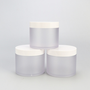 Stock Custom Color Empty Body Facial Scrub Jars 8oz Cosmetic Plastic Jars With Lid For Body Butter Container Cream Jars