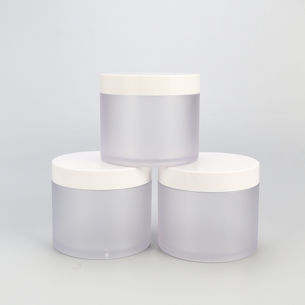 Hot selling Empty Cosmetic 10g 15g 1oz 2oz4oz 8oz PETG Plastic frosted Cream jar with pink lids for Lip Scrub Lip balm container