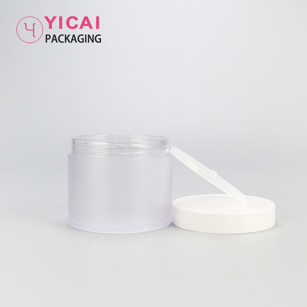 Hot selling Empty Cosmetic 10g 15g 1oz 2oz4oz 8oz PETG Plastic frosted Cream jar with pink lids for Lip Scrub Lip balm container