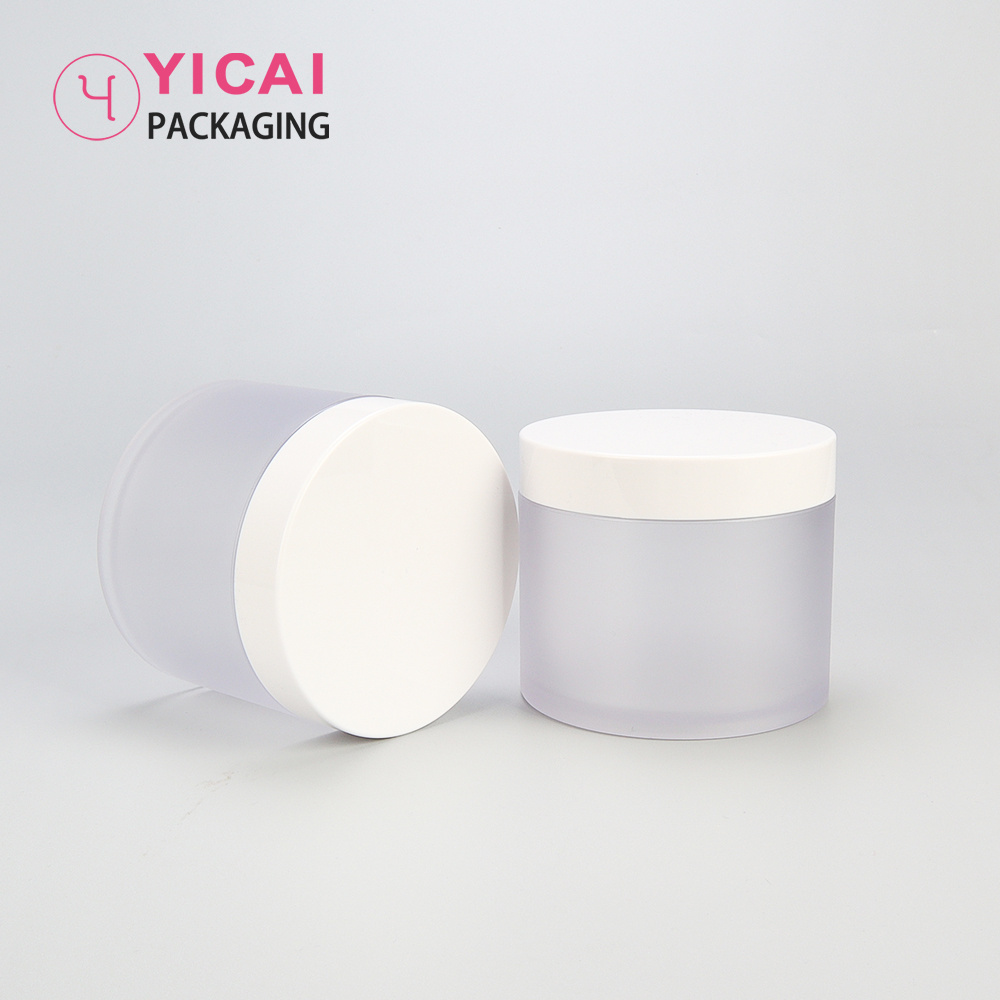 Hot selling Empty Cosmetic 10g 15g 1oz 2oz4oz 8oz PETG Plastic frosted Cream jar with pink lids for Lip Scrub Lip balm container