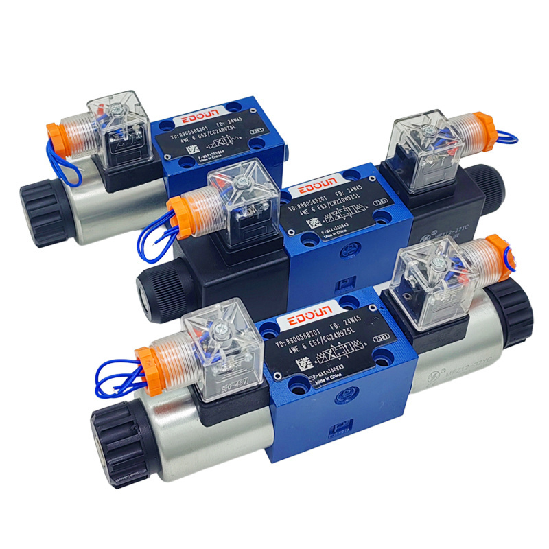 huade excavator rexroth 3 way directional control hydraulic solenoid valve 110v 220v 12v 24 volt hydraulic hand control valve