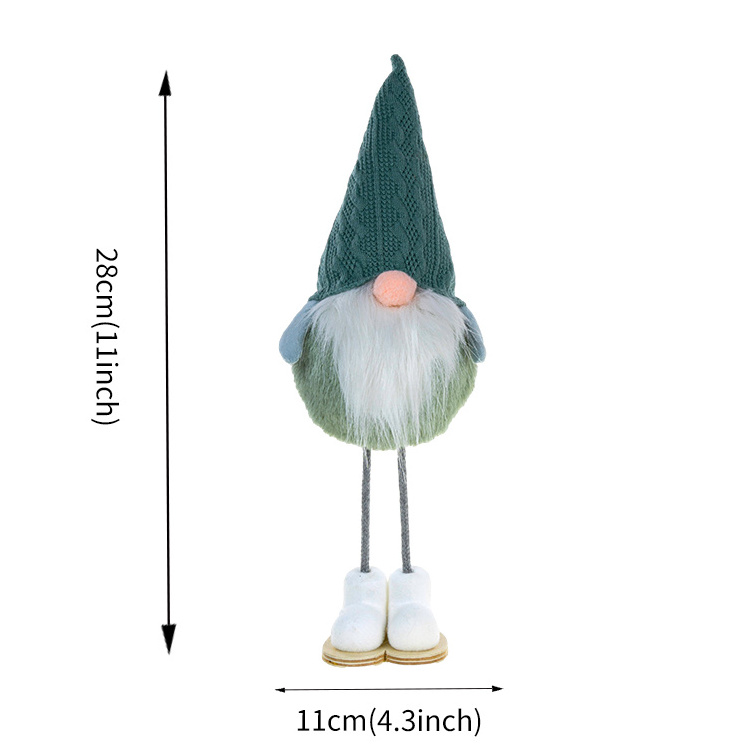 Nordic Figurine Christmas Gnomes Decorations Handmade Swedish Retractable Leg Standing Christmas Gnomes