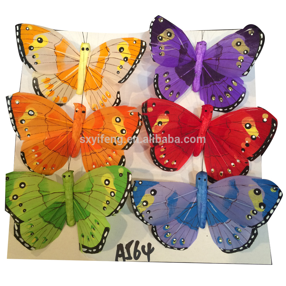 Butterfly Wall Sticker 3d Stereo Bedroom Ornament Feather Butterfly