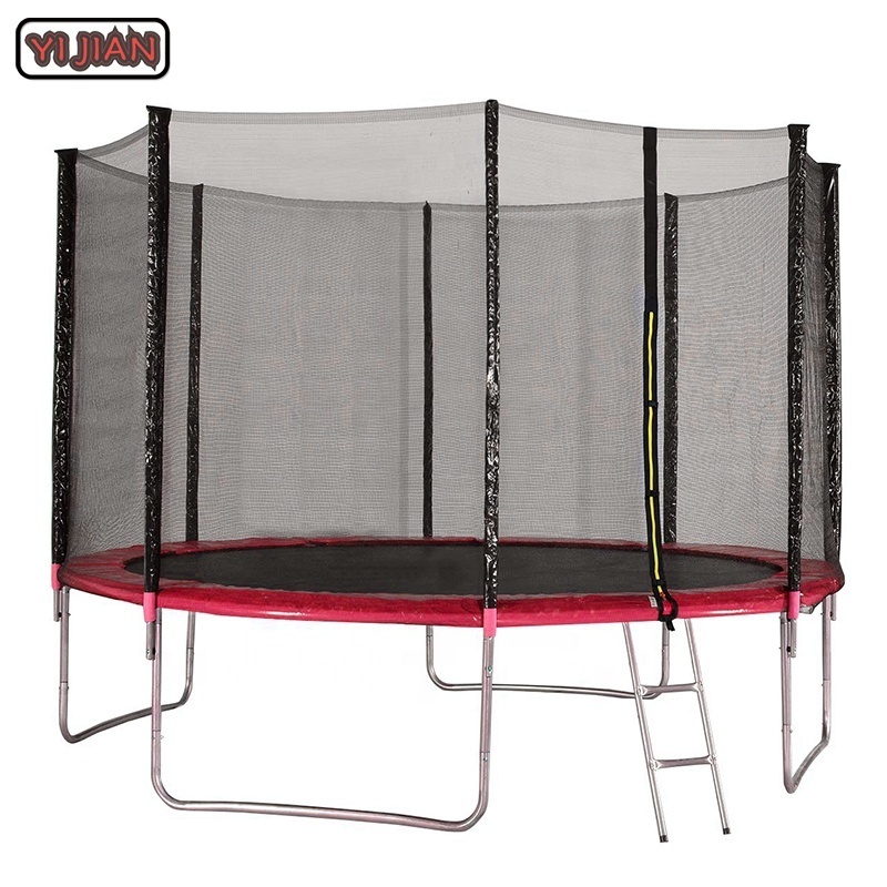 12ft Unisex Backyard Trampoline with Protective Net Enclosure Made of Foam PVC Polypropylene