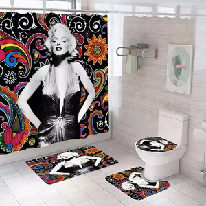 Sexy American Girl Women Bathroom Fashion Marilyn Monroe Classic Vintage Bath Shower Curtains