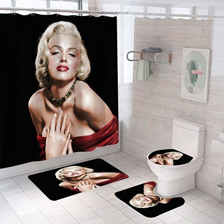 Sexy American Girl Women Bathroom Fashion Marilyn Monroe Classic Vintage Bath Shower Curtains