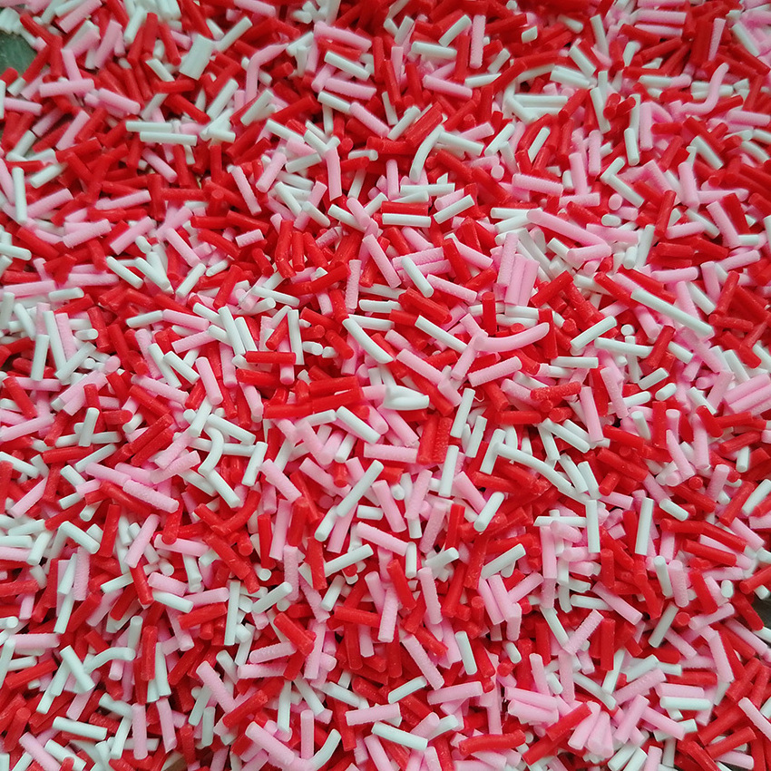 500g Candy Crumbs Long Polymer Clay Slices Mix Red White Polymer Sprinkles for DIY Craft Slime Filling Nail Art