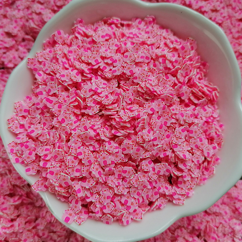 500g Christmas Polymer Clay Slices Pink House Polymer Sprinkles for DIY Craft Slime Filling Nail Art