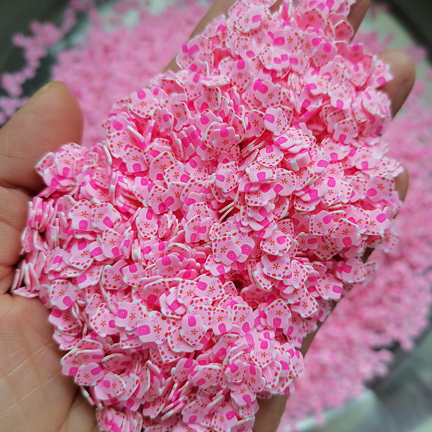 500g Christmas Polymer Clay Slices Pink House Polymer Sprinkles for DIY Craft Slime Filling Nail Art