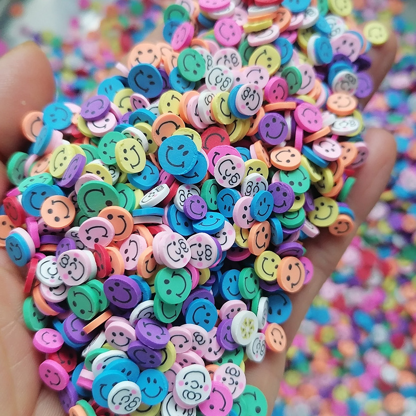 500g Slime Supplies Filler Polymer Sprinkles Slices Smile Expression Mix Polymer Clay Sprinkles