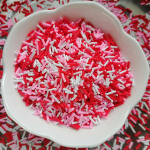 500g Candy Crumbs Long Polymer Clay Slices Mix Red White Polymer Sprinkles for DIY Craft Slime Filling Nail Art