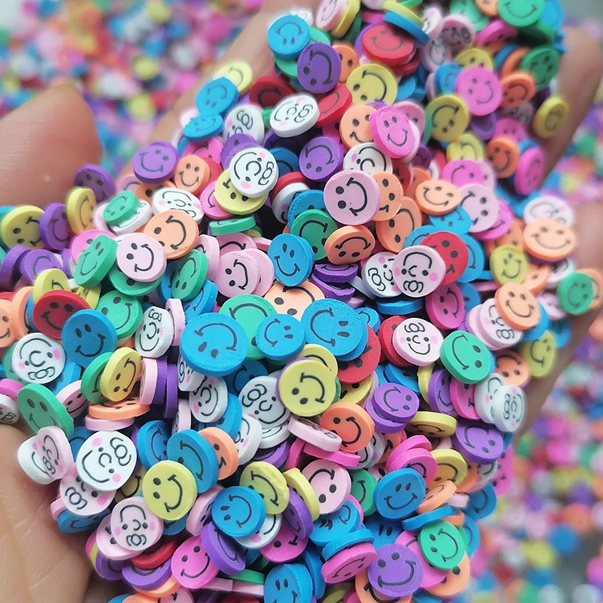 500g Slime Supplies Filler Polymer Sprinkles Slices Smile Expression Mix Polymer Clay Sprinkles