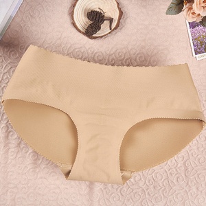 One piece seamless buttocks lifting briefs underwear with padding buttocks for women low waisted smooth breathable