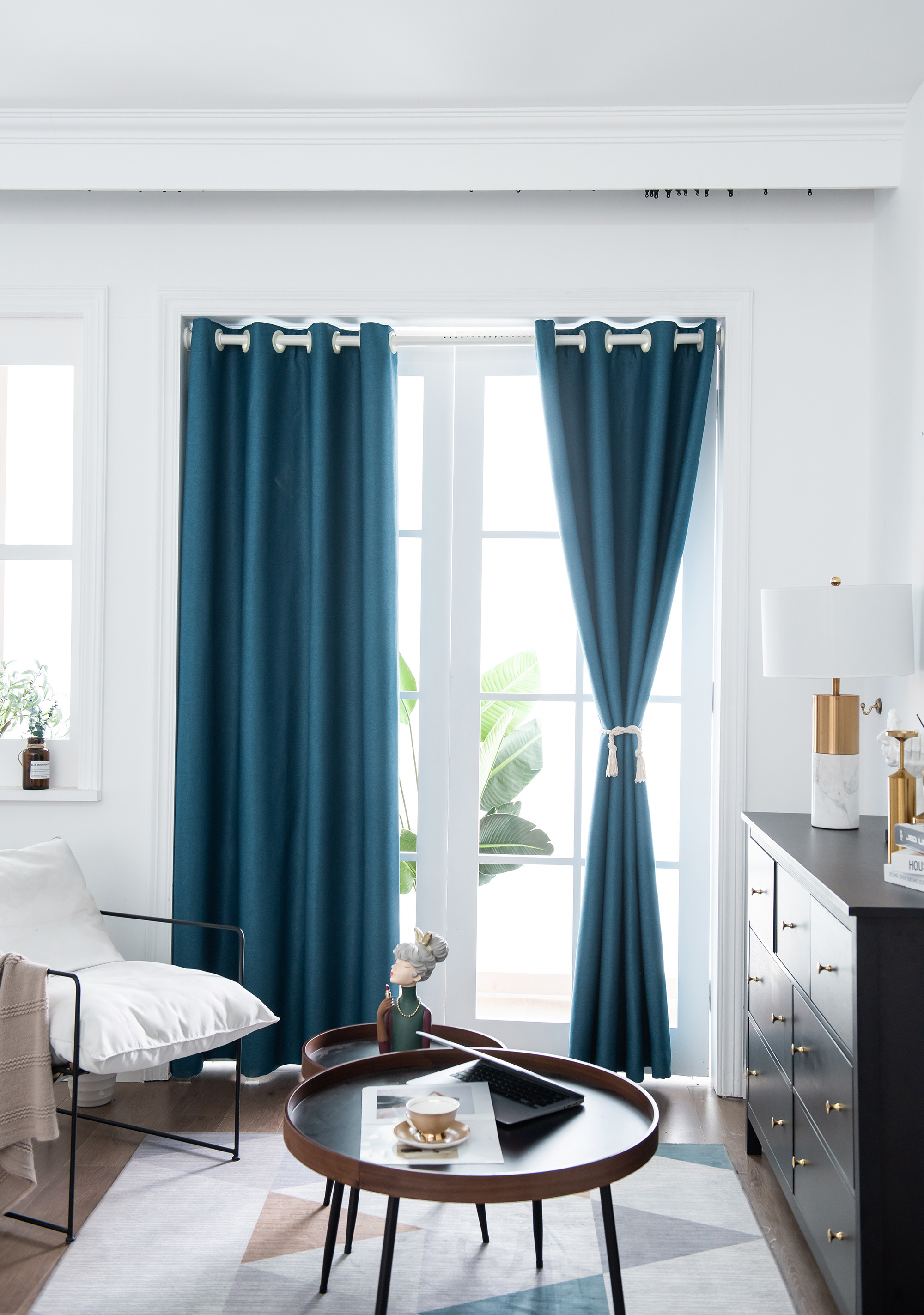 Classic  High Shading arab Blackout Curtain in stock Solid Polyester Window Curtain design for living room for bedroom set