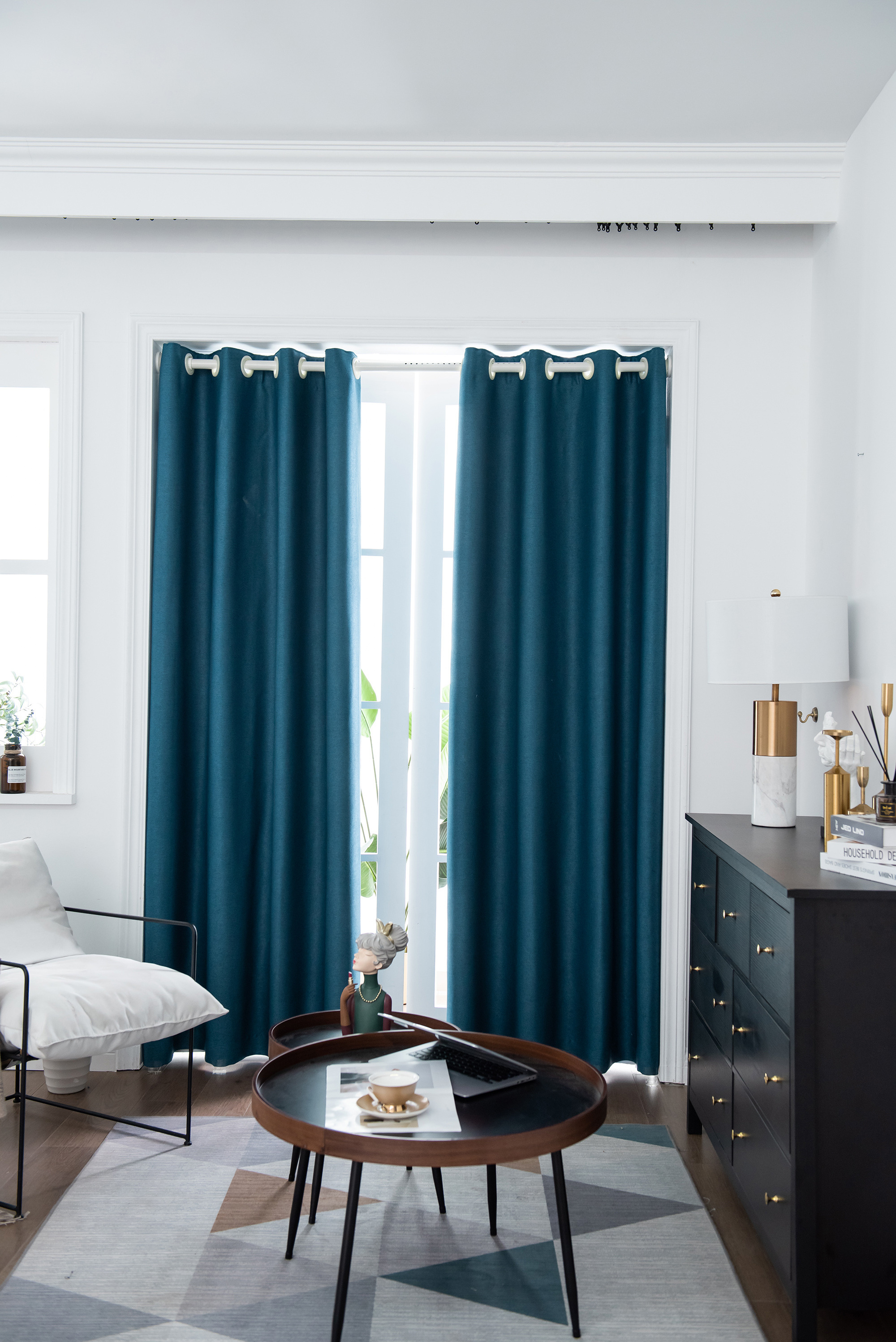 Classic  High Shading arab Blackout Curtain in stock Solid Polyester Window Curtain design for living room for bedroom set