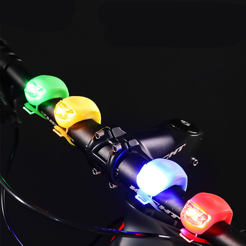 YOUME Silicone LED Bicycle Light Front Rear Flash Lamp Waterproof MTB Bike Headlight Cycling Tail Warning Lamp