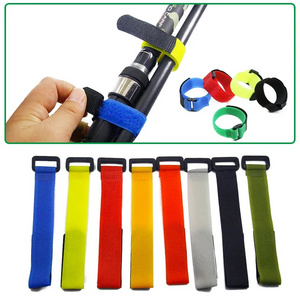 YOUME Fishing Rod Tie Holder Strap Suspender Fastener Hook Loop Ties Belt Fishing Rod Strapping Wrap Band Outdoor Fish Tool