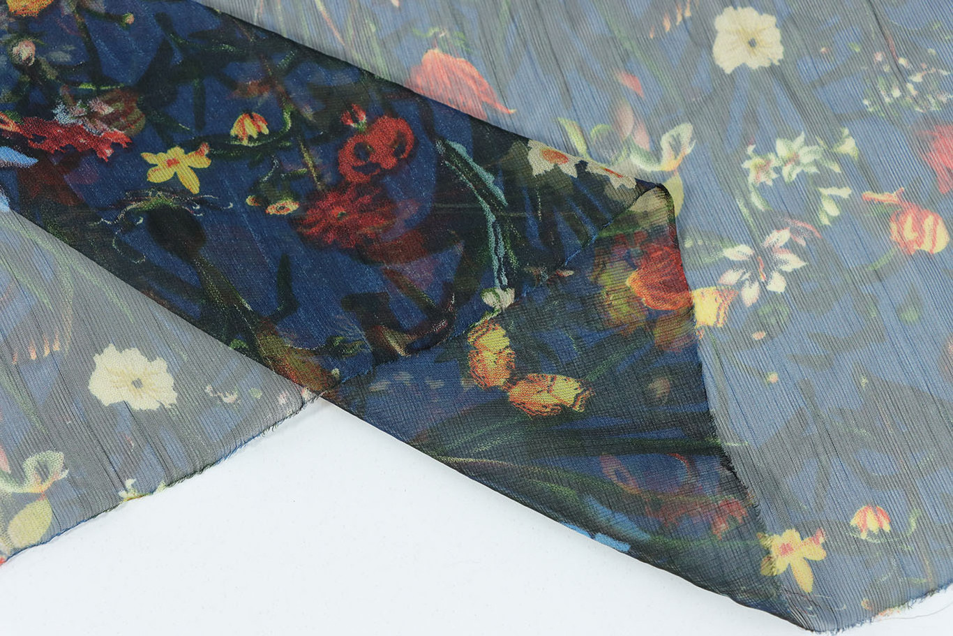 Shaoxing Manufacture florals  100% polyester digital printed fabric flower  chiffon fabric for muslin materials dresses