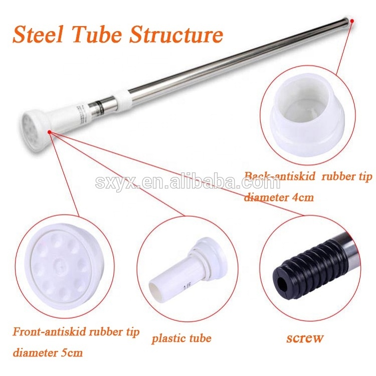 Shower Rod NeverRust Non-Slip Long Adjustable Curtain Rod for bathroom kitchen home bath