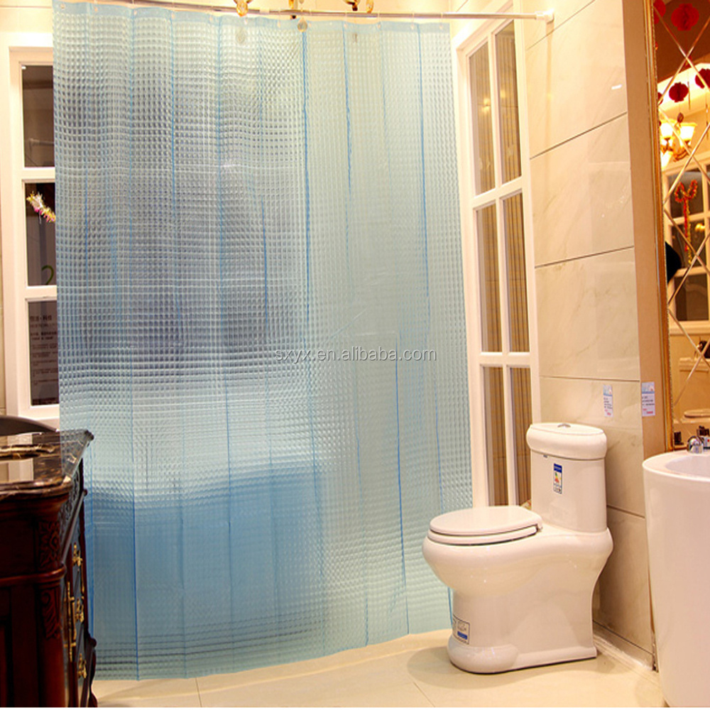 100% peva Mildew resistant waterproof blue shower curtain liner 70*72inch shower curtain