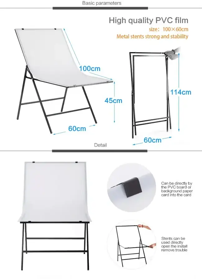 Photography folding 60*100CM still life shooting table reflection table photography light studio accessories