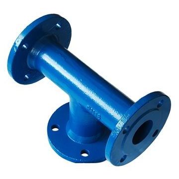 china ductile iron pipe fittings-all flanged tee cast iron grooved mechanical test tee flange on double socket tee