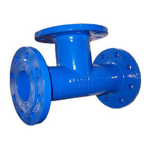 china ductile iron pipe fittings-all flanged tee cast iron grooved mechanical test tee flange on double socket tee