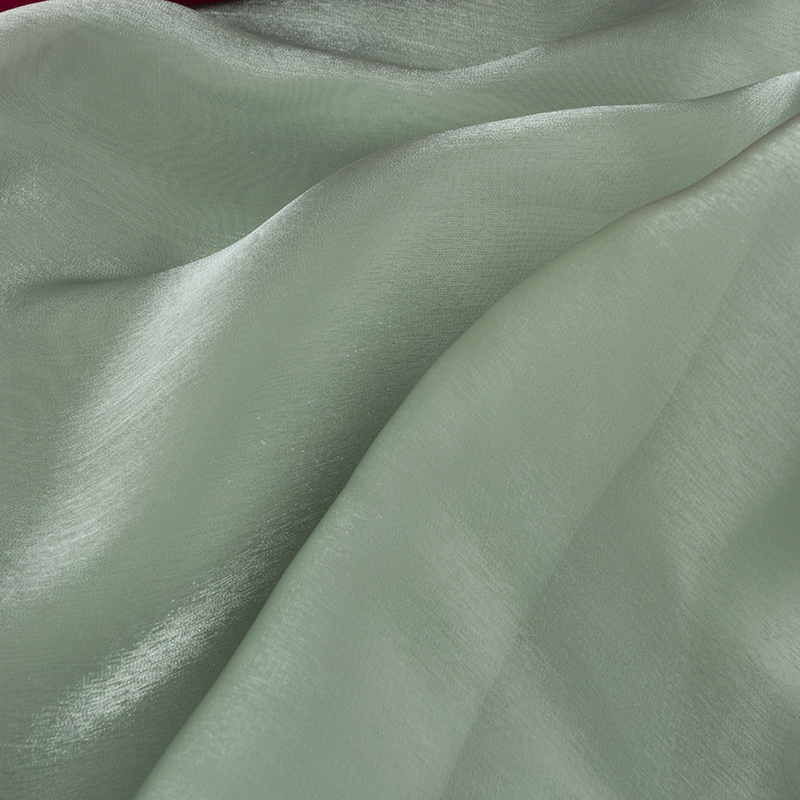 Stock lot 100% Polyester Soft Smooth Touch  Satin Face Shimmer Liquid Organza Fabric For Couture Dresses