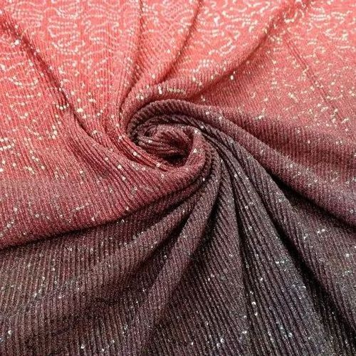 2024 Quick Turnaround  Lurex Shimmer Ombre Pleated Sequins Fabric for Dance Wear