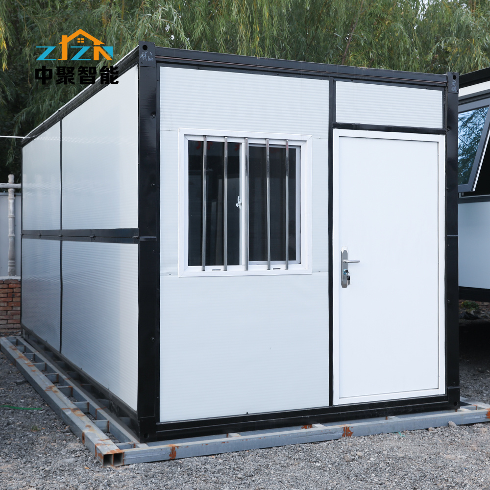 china good supplier 20ft 40 ft collapsible portable foldable flat house modular home folding container house with toilet