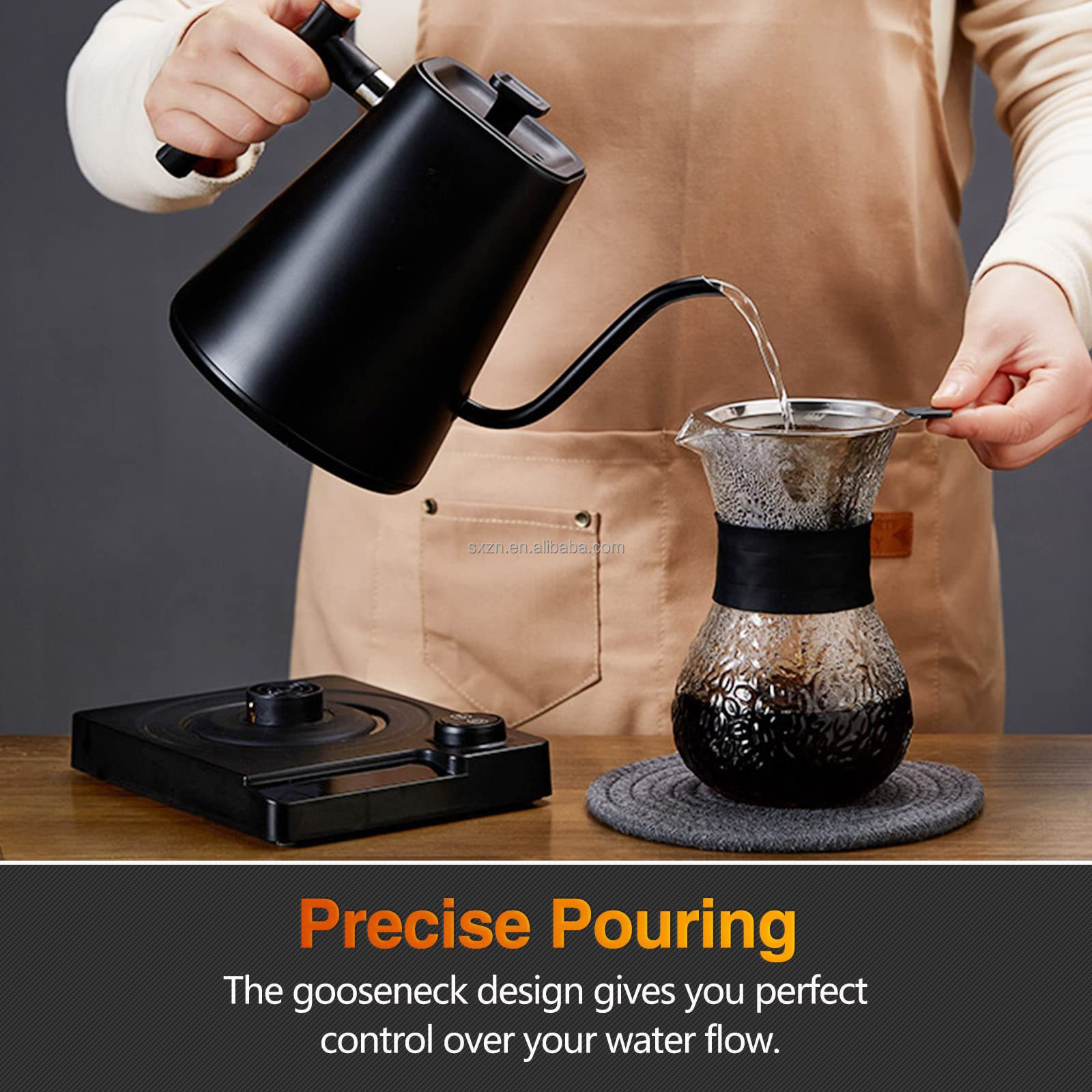 Gooseneck Electric Kettle,900 ML  coffee and tea coffee maker Gooseneck Electric Kettle Temperature control