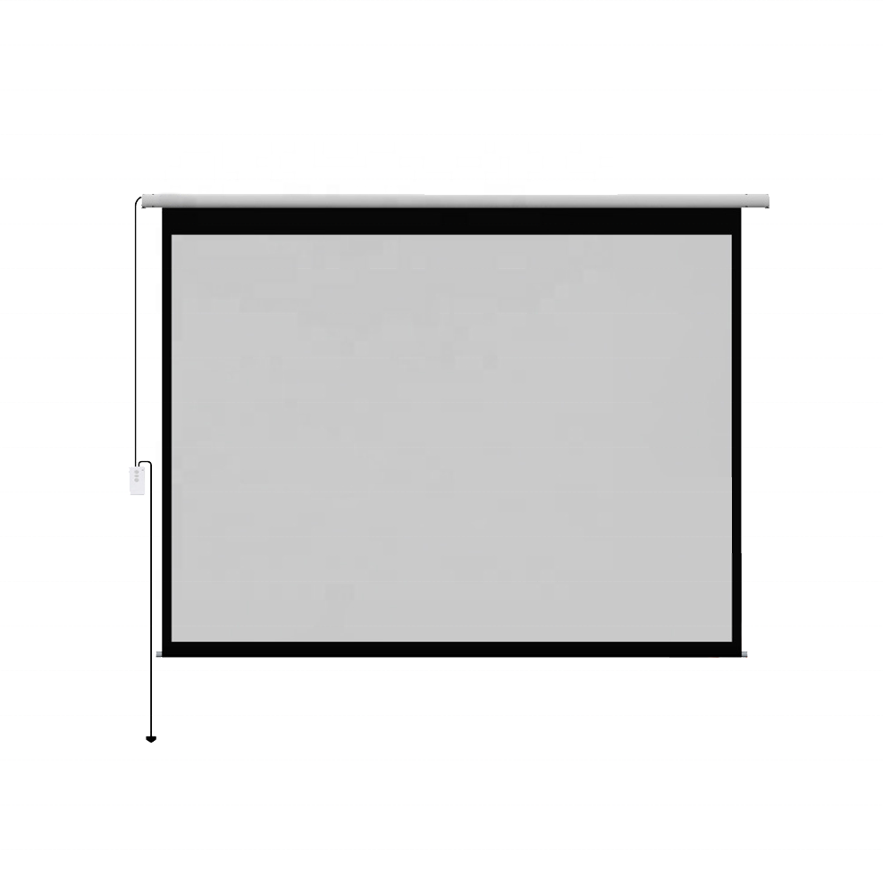 100inch Electric Motorized 6 layers Gray Anti-light 2.5 Gain Drop Down Office Education Projector Screen with remote controller