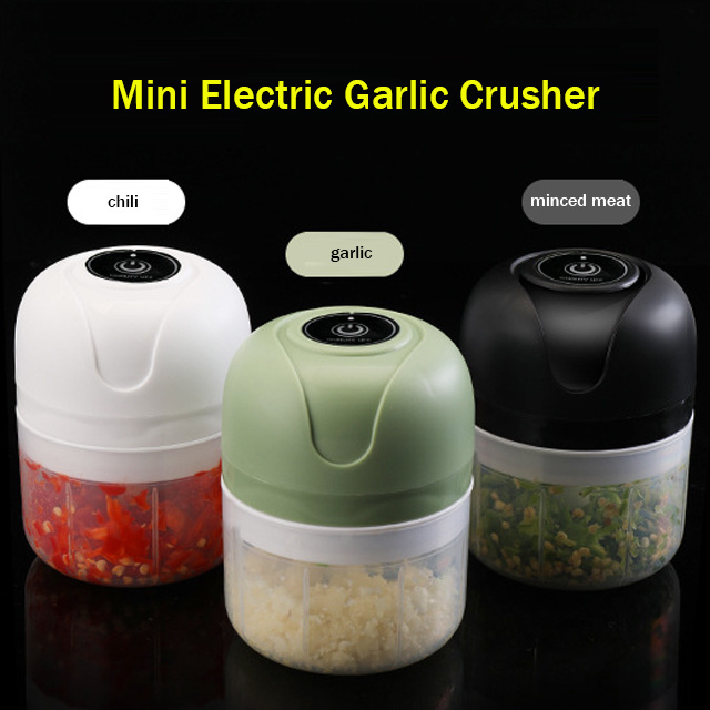 JILEN- Electric Mini Garlic Chopper,Portable Mini Mincer, 250ml Mini Baby Food Maker Presses for Chili Complementary food  Machine