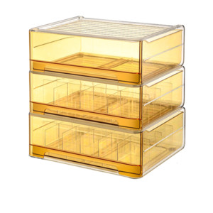 JILEN- Drawer Storage Box Moisture-proof Transparency Four-In-One Sub-Grid Underwear Socks Storage