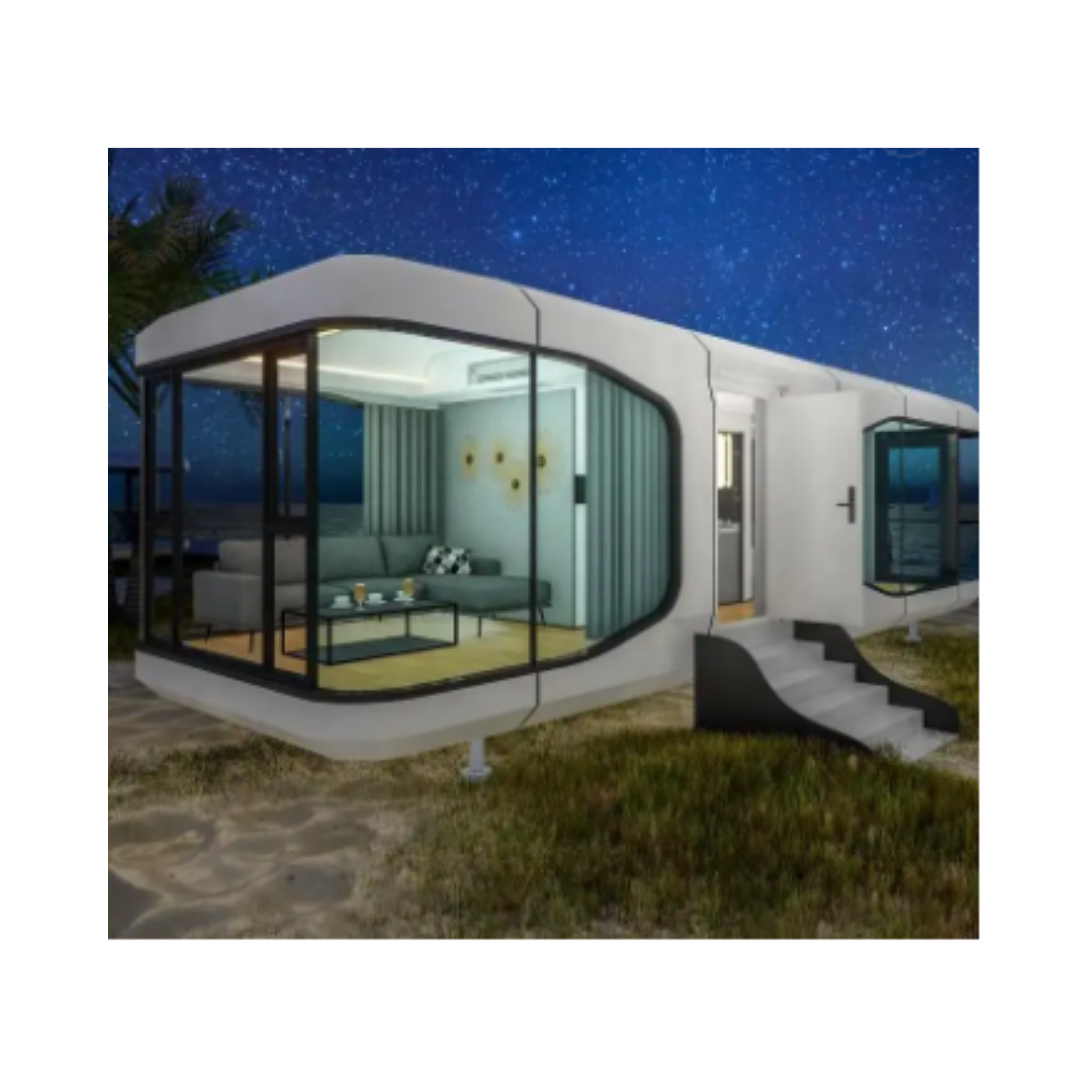 Customized Vacation  camping capsule Space Capsule Large A Frame House Prefabricated Cabin