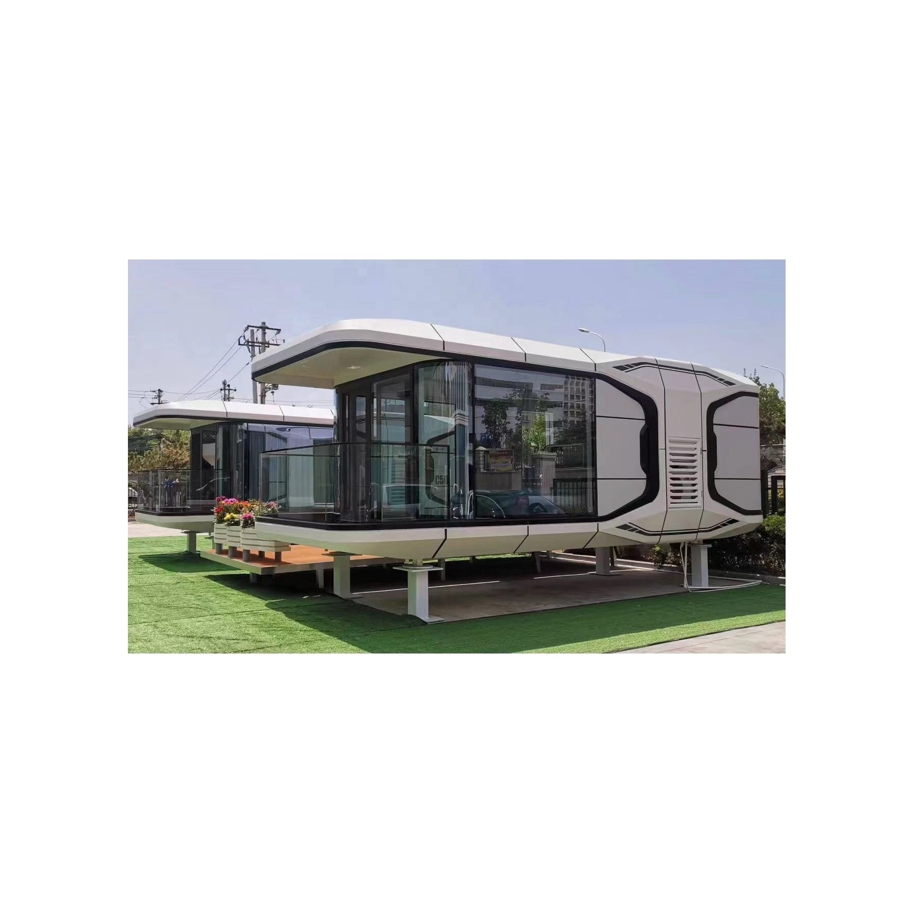 Amusement park mobile trailer house villa homes furnished modular 20ft container house