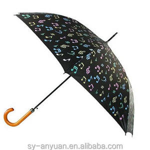 Rain Stopper Color Changing Musical Note Walking Stick Umbrella Lady's No Folding Golf Umbrella