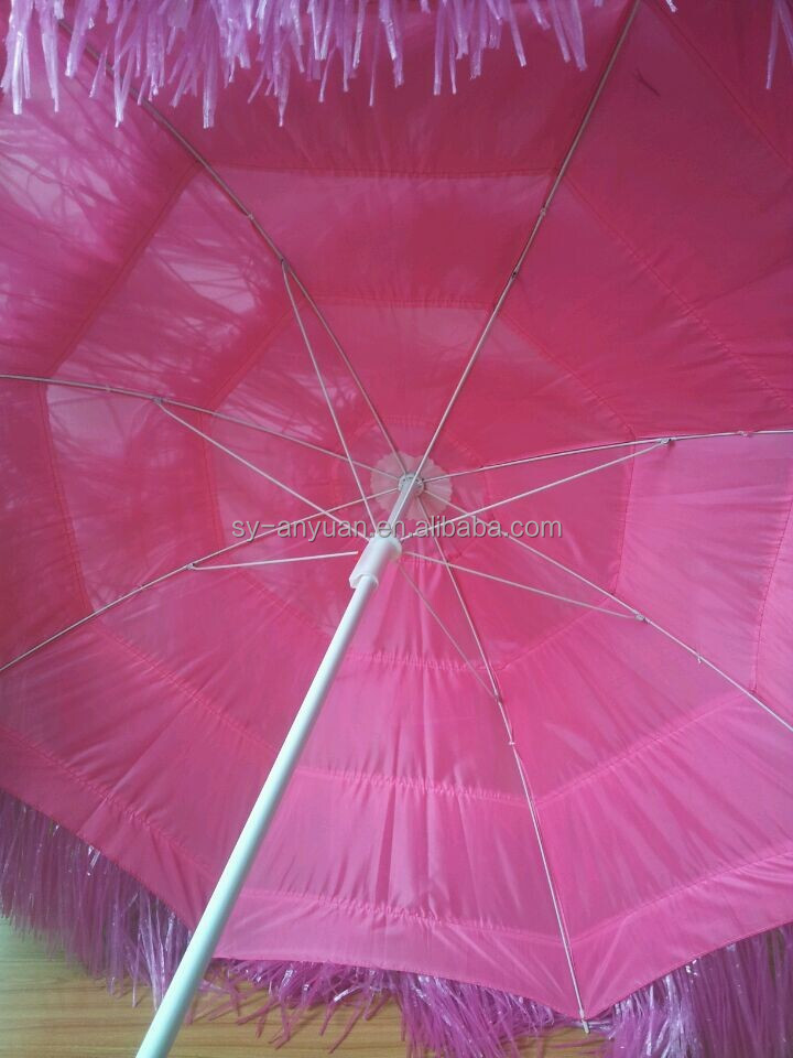 china umbrella factory custom outdoor pink hawaii grass umbrella