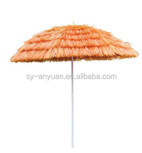 standard orange grass umbrella hawaii straw beach umbrella