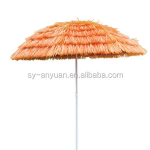 standard orange grass umbrella hawaii straw beach umbrella