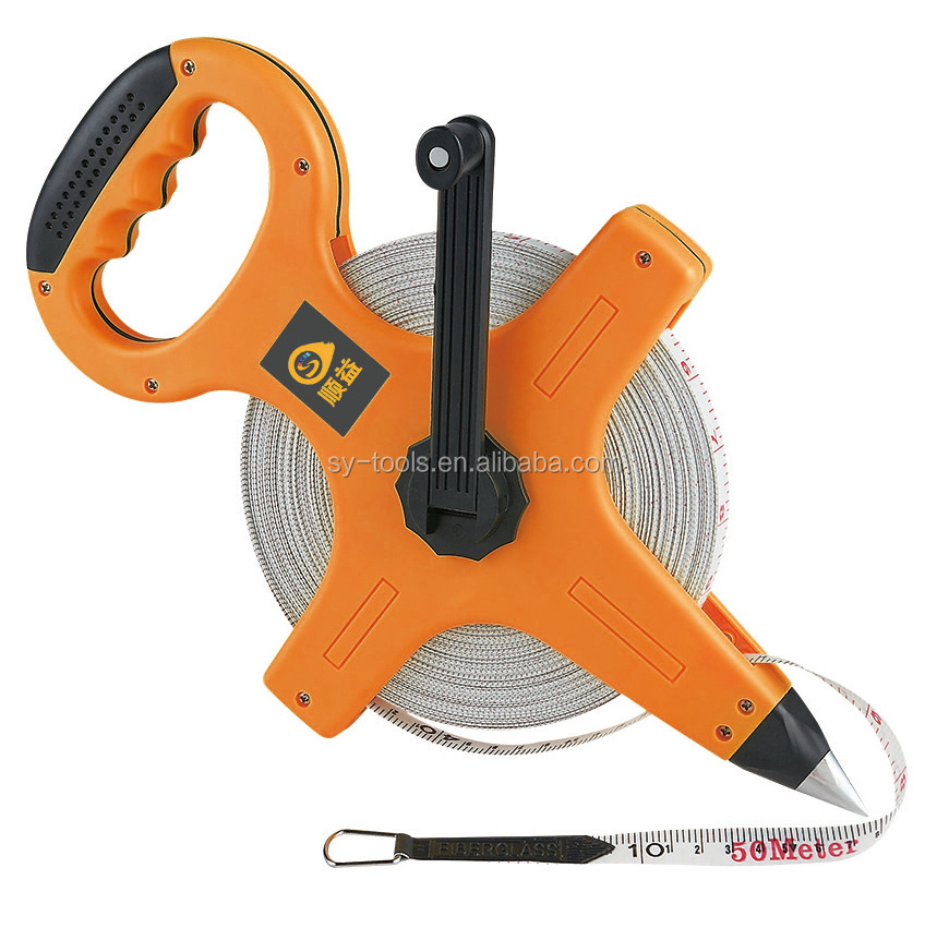 Open Reel 100Feet Land Measuring Equipment Surveyor Tape Measure