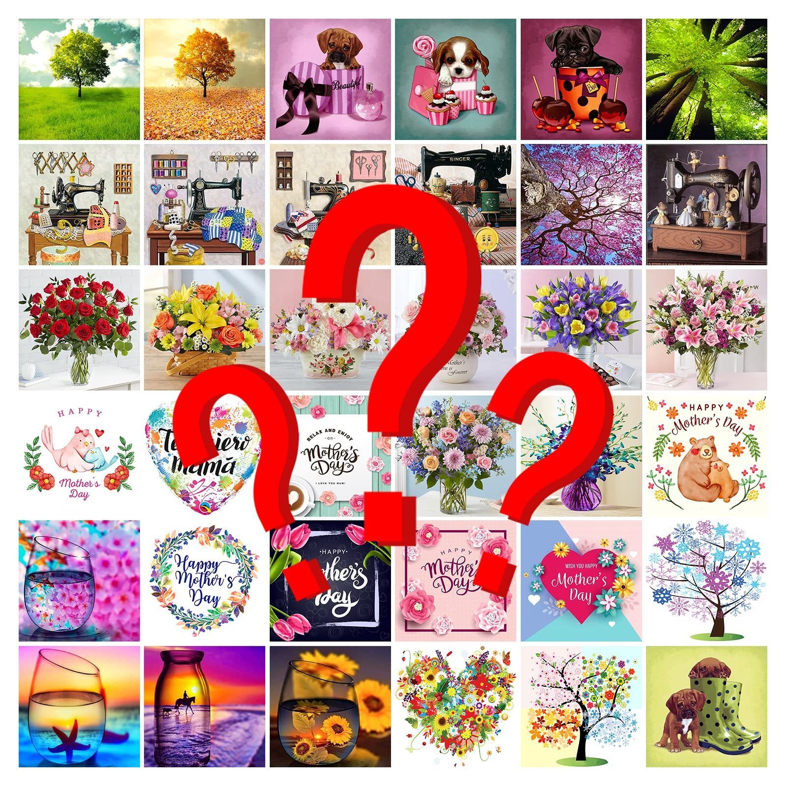 Diamond Painting Art Kit for Adults, Mystery Blind Box, Embroidery Cross Stitch Art for Living Room Bedroom Decorations