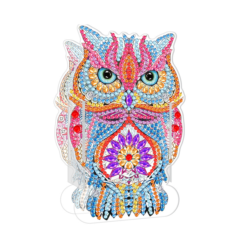 Animal painting owl Diy diamond painting kits for kids Pen holders for Studying house decor